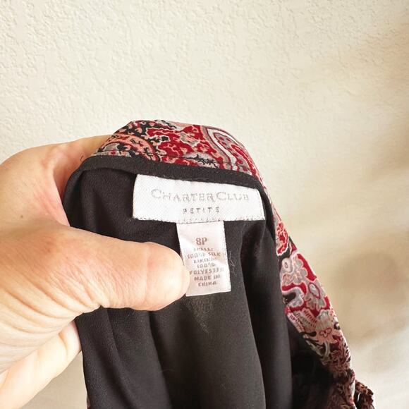 VTG Y2K Charter Club 100% Silk Midi Skirt Size 8P Fairy Grunge Whimsy Romantic - Picture 3 of 5